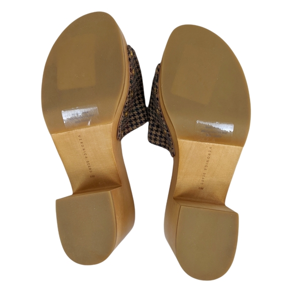 Veronica Beard Hannalee Tan Houndstooth Clog Sandal - Picture 8 of 15